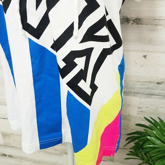 PINK Victoria's Secret Neon Striped Lace Up Tee - Picture 7 of 8